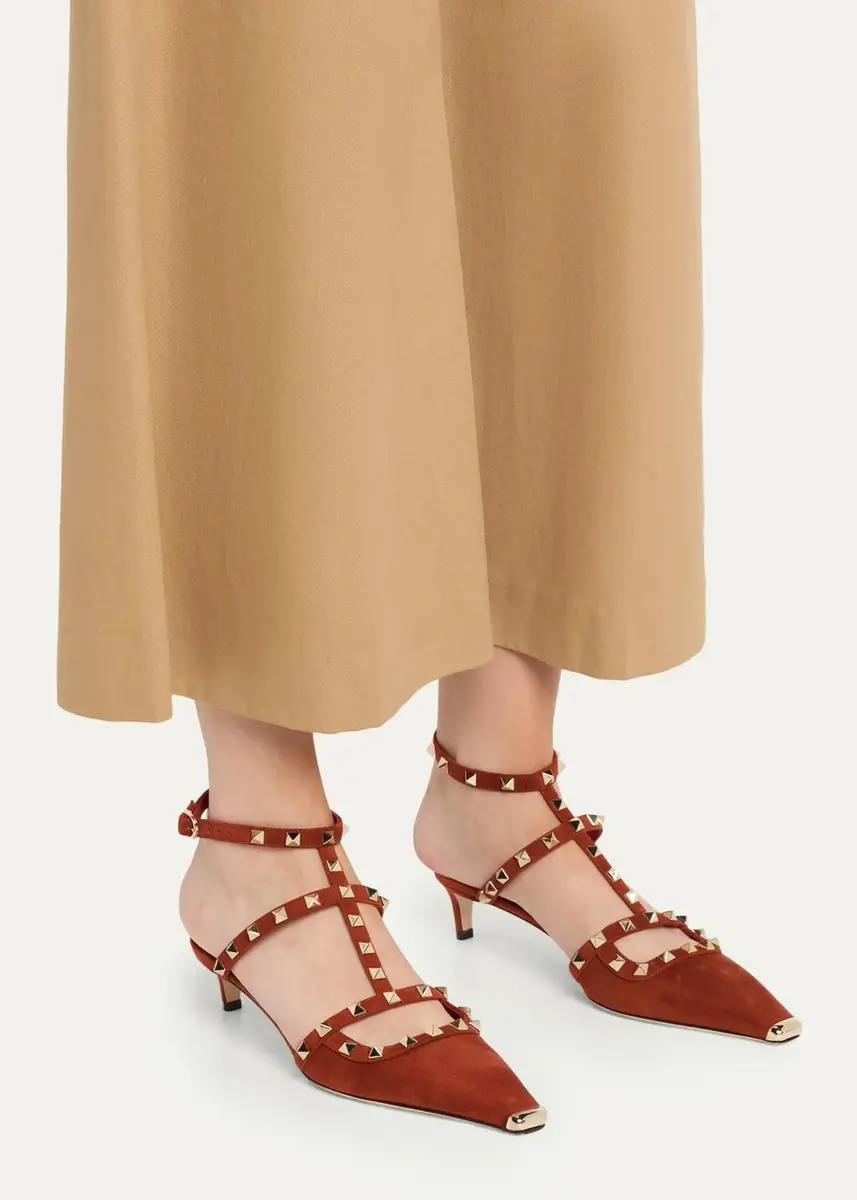 Valentino Garavani 40mm Rockstud Suede Pumps | Thumbnail 2 Valentino Garavani 40mm Rockstud Suede Pumps | Thumbnail 2