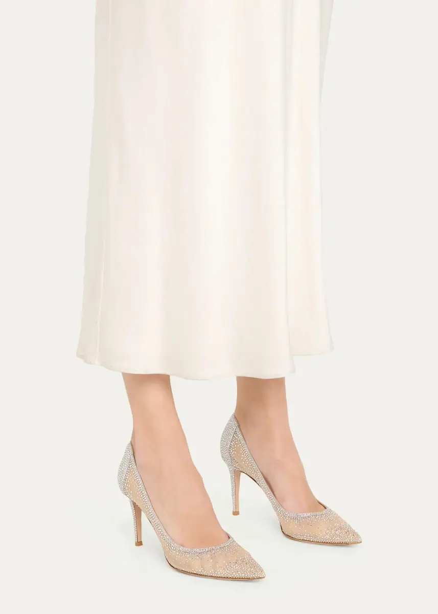 Gianvito Rossi 85mm Embellished Organza Pumps | Thumbnail 2 Gianvito Rossi 85mm Embellished Organza Pumps | Thumbnail 2