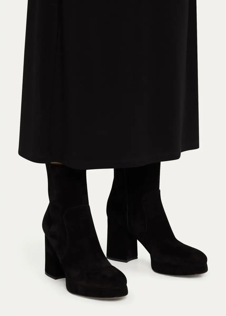 Valentino Garavani 90mm Fawcette Suede Platform Ankle Boots | Thumbnail 2 Valentino Garavani 90mm Fawcette Suede Platform Ankle Boots | Thumbnail 2