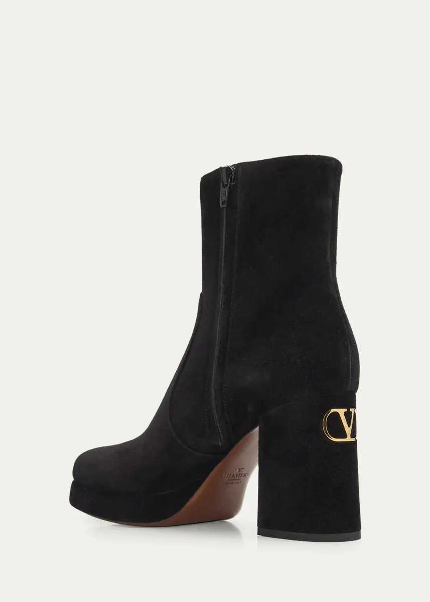 Valentino Garavani 90mm Fawcette Suede Platform Ankle Boots | Thumbnail 4 Valentino Garavani 90mm Fawcette Suede Platform Ankle Boots | Thumbnail 4