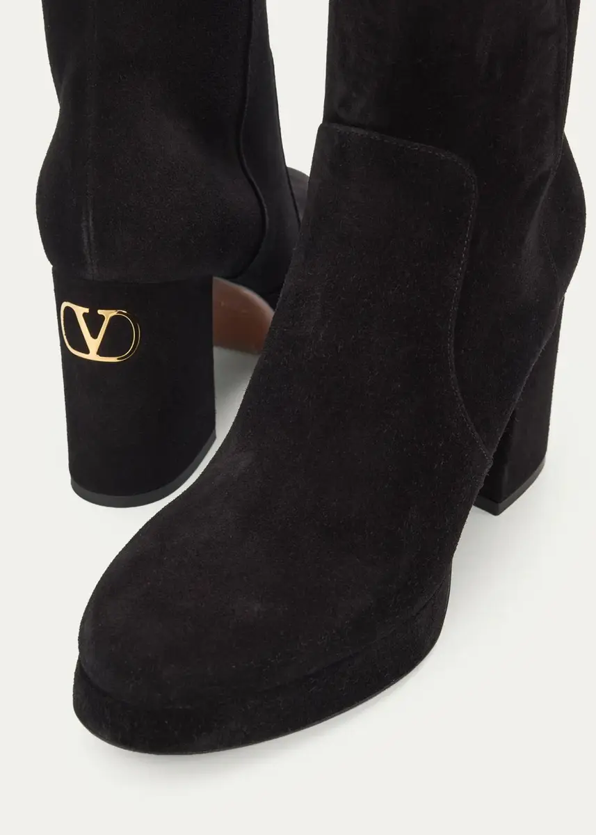 Valentino Garavani 90mm Fawcette Suede Platform Ankle Boots | Thumbnail 5 Valentino Garavani 90mm Fawcette Suede Platform Ankle Boots | Thumbnail 5