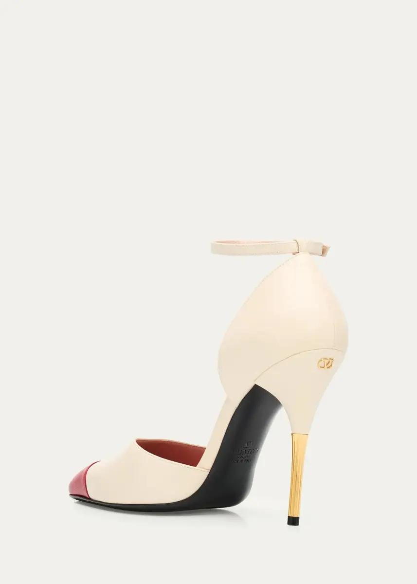Valentino Garavani 105mm Sinead Leather Cap-Toe d'Orsay Pumps | Thumbnail 4 Valentino Garavani 105mm Sinead Leather Cap-Toe d'Orsay Pumps | Thumbnail 4