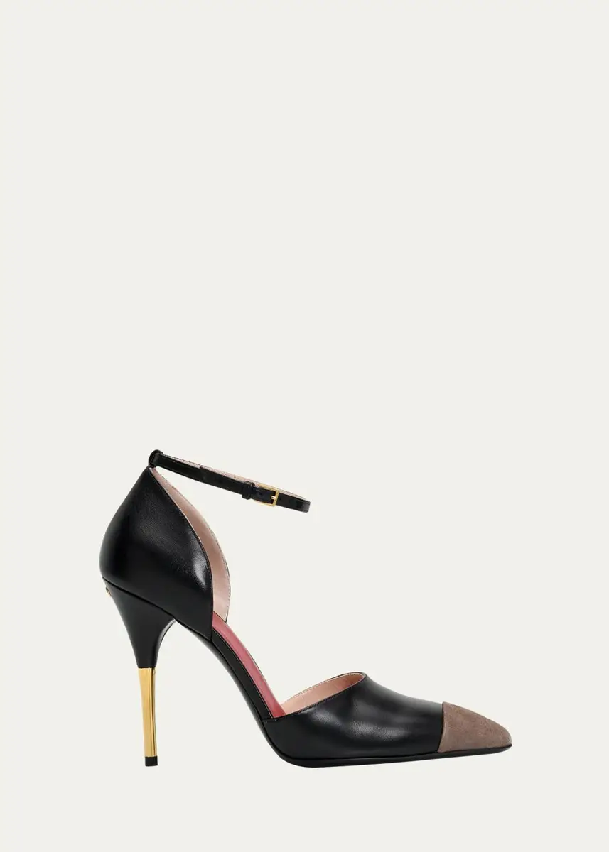 Valentino Garavani 105mm Sinead Leather Cap-Toe d'Orsay Pumps | Thumbnail 6 Valentino Garavani 105mm Sinead Leather Cap-Toe d'Orsay Pumps | Thumbnail 6