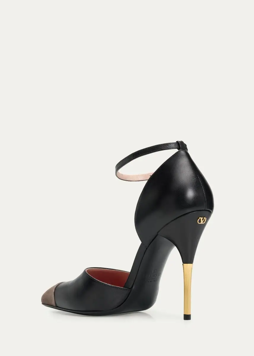 Valentino Garavani 105mm Sinead Leather Cap-Toe d'Orsay Pumps | Thumbnail 9 Valentino Garavani 105mm Sinead Leather Cap-Toe d'Orsay Pumps | Thumbnail 9