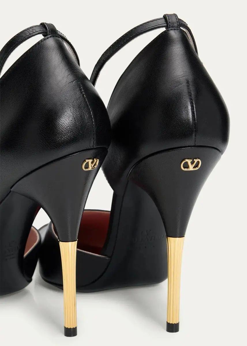 Valentino Garavani 105mm Sinead Leather Cap-Toe d'Orsay Pumps | Thumbnail 10 Valentino Garavani 105mm Sinead Leather Cap-Toe d'Orsay Pumps | Thumbnail 10