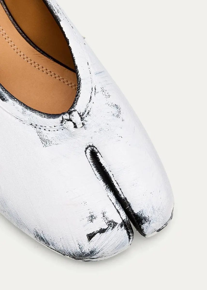 Maison Margiela 35mm Tabi Painted Leather Ballerina Pumps | Thumbnail 5