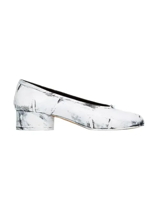 35mm Tabi Painted Leather Ballerina Pumps