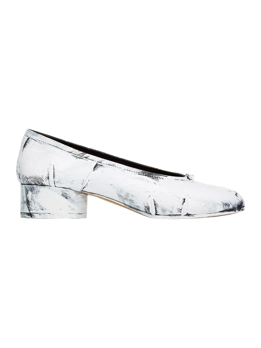 Maison Margiela 35mm Tabi Painted Leather Ballerina Pumps