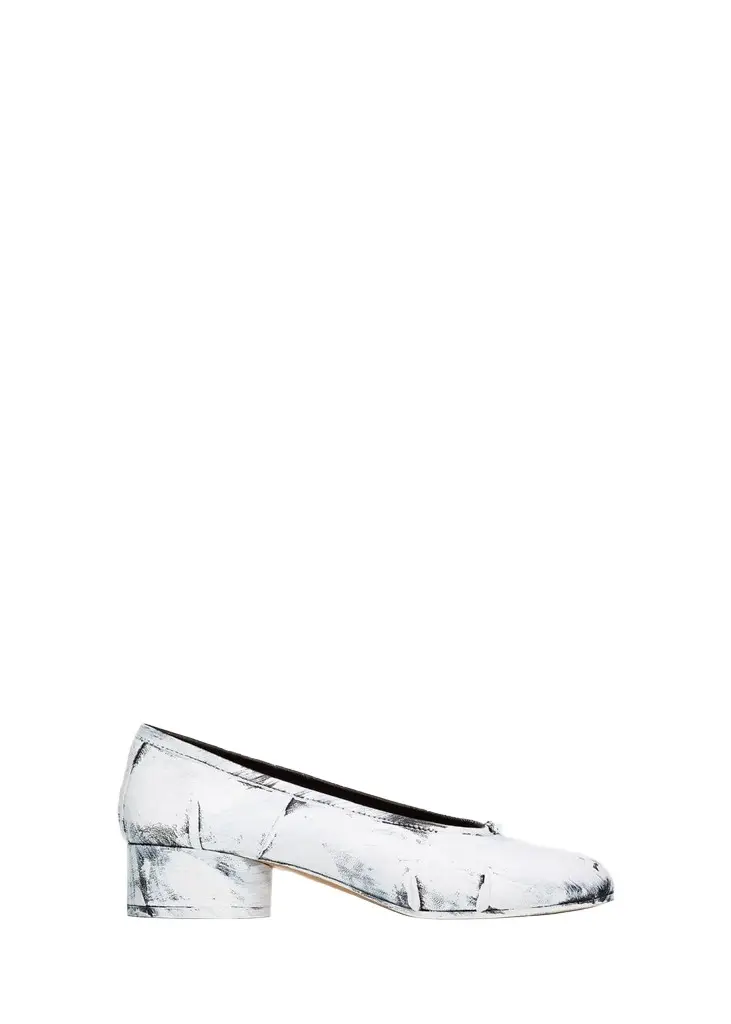 Maison Margiela 35mm Tabi Painted Leather Ballerina Pumps