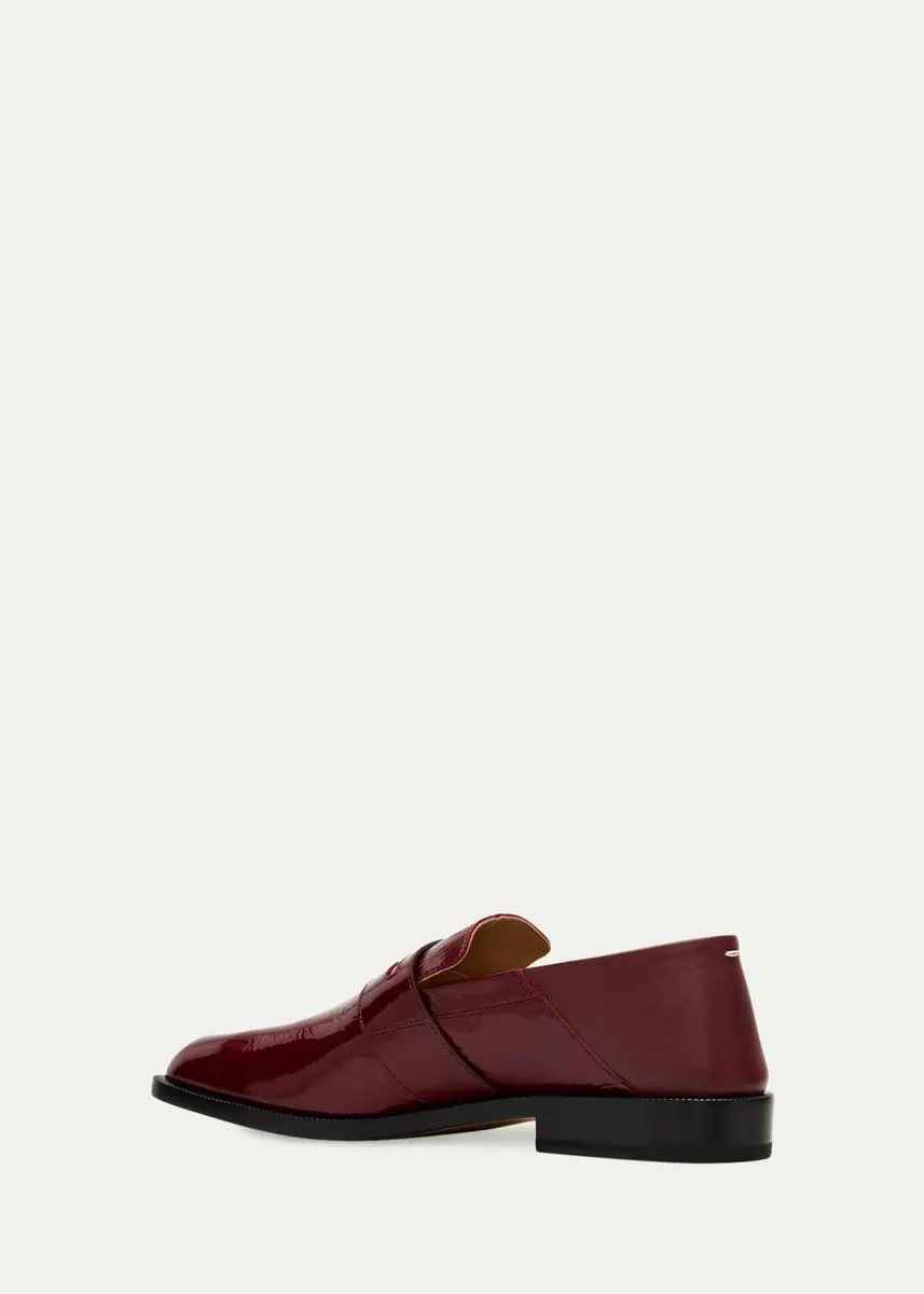 Maison Margiela Tabi Crinkled Patent Leather Penny Loafers | Thumbnail 4