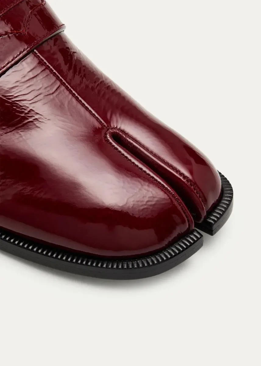 Maison Margiela Tabi Crinkled Patent Leather Penny Loafers | Thumbnail 5