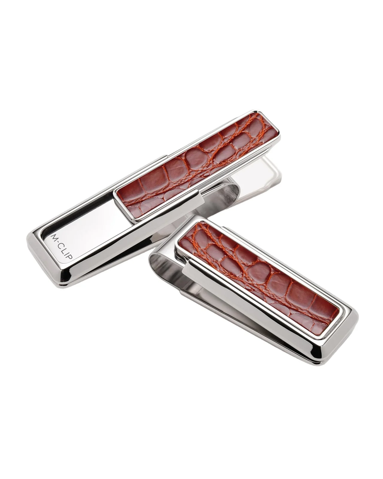 M Clip Monterey Alligator Money Clip, Brown