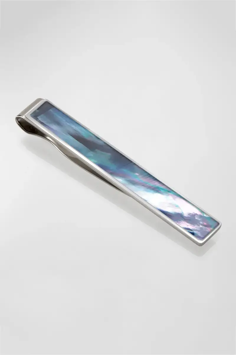 M Clip Men's Gray Mother-Of-Pearl Tie Bar | Thumbnail 3