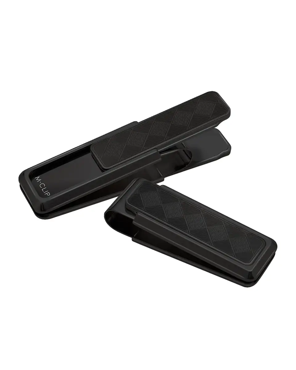 M Clip Men's Herringbone IP Black Stainless Steel Money Clip | Thumbnail 2
