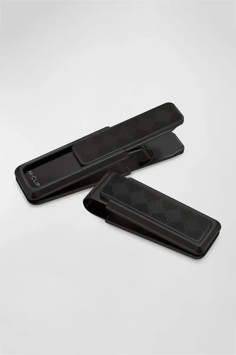 M Clip Men's Herringbone IP Black Stainless Steel Money Clip | Thumbnail 3