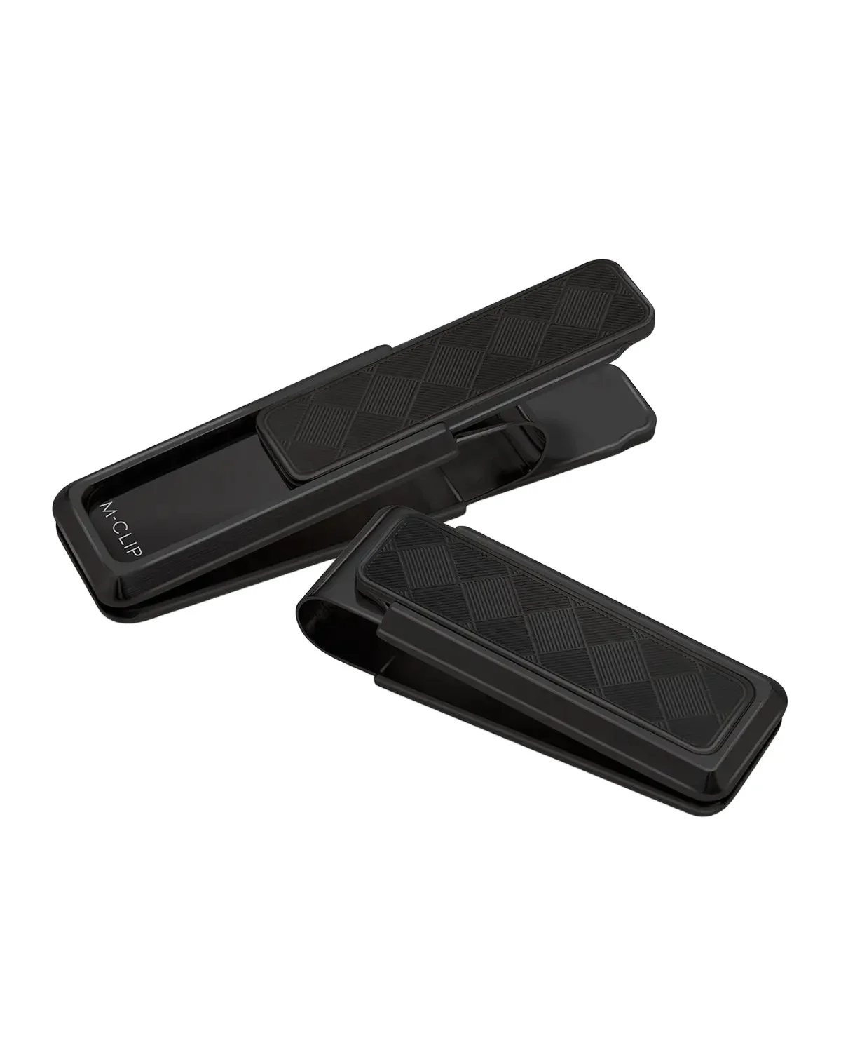 M Clip Men's Herringbone IP Black Stainless Steel Money Clip