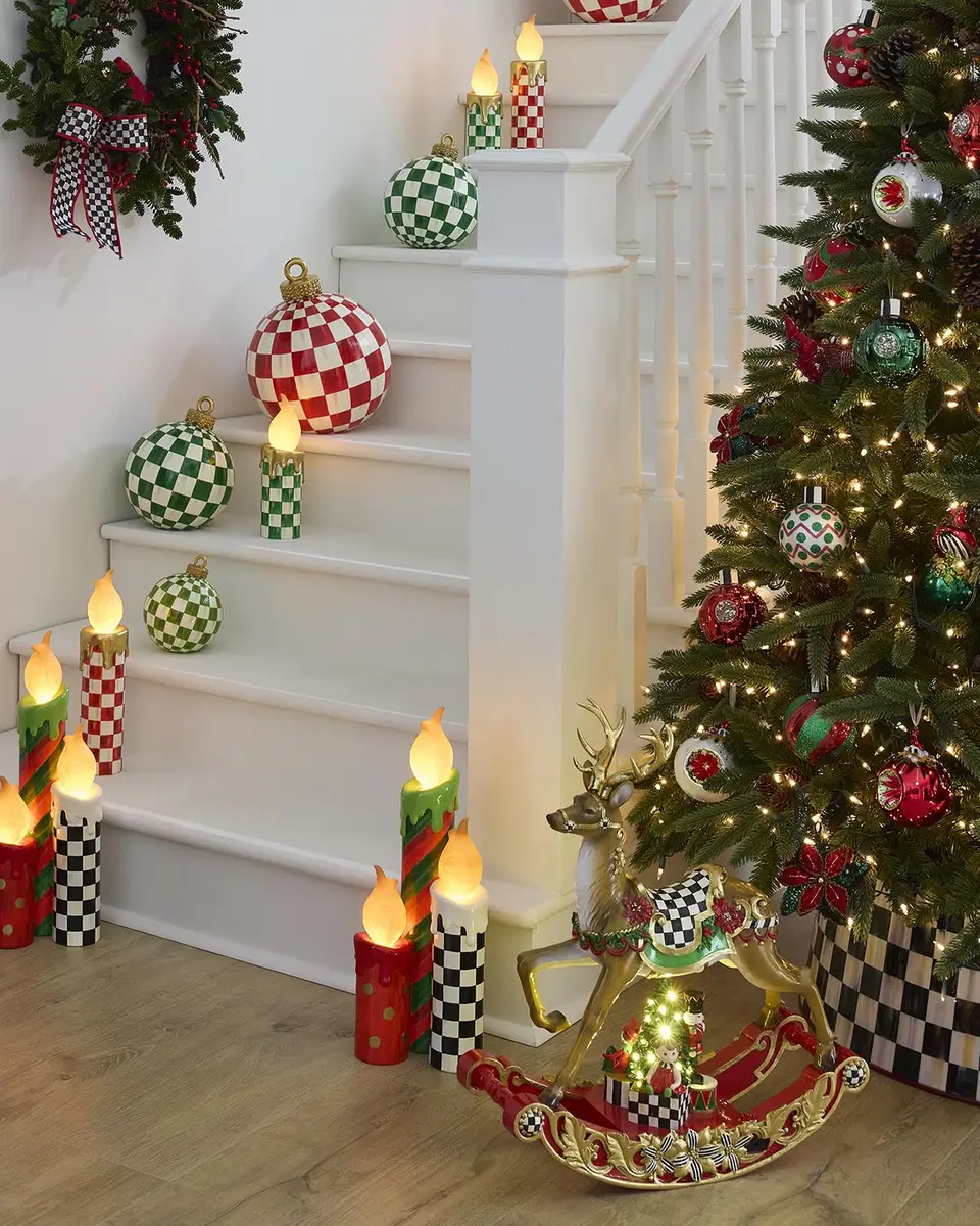 MacKenzie-Childs Red Check Tabletop Christmas Ornament | Thumbnail 3 MacKenzie-Childs Red Check Tabletop Christmas Ornament | Thumbnail 3