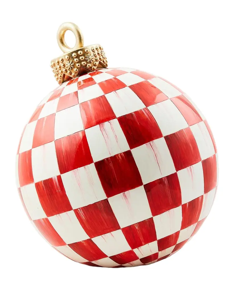 MacKenzie-Childs Red Check Tabletop Christmas Ornament