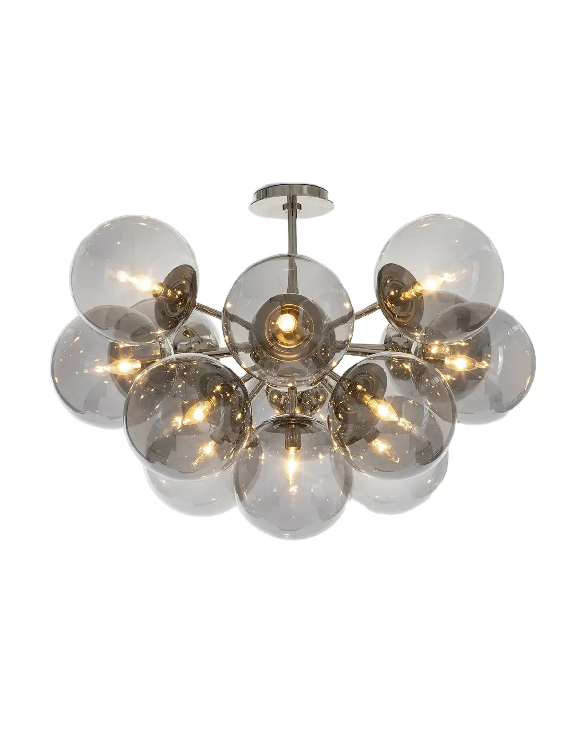 Regina Andrew Shine 34" 13-Light Flush Mount, Smoke Glass