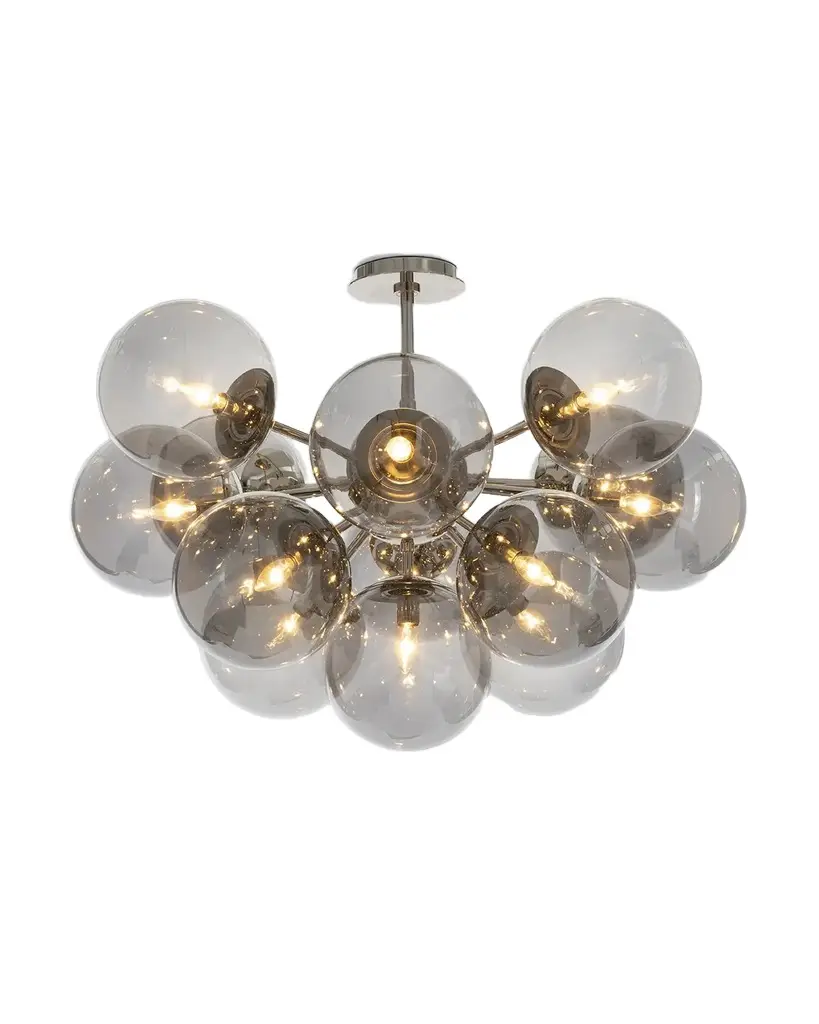 Regina Andrew Shine 34" 13-Light Flush Mount, Smoke Glass