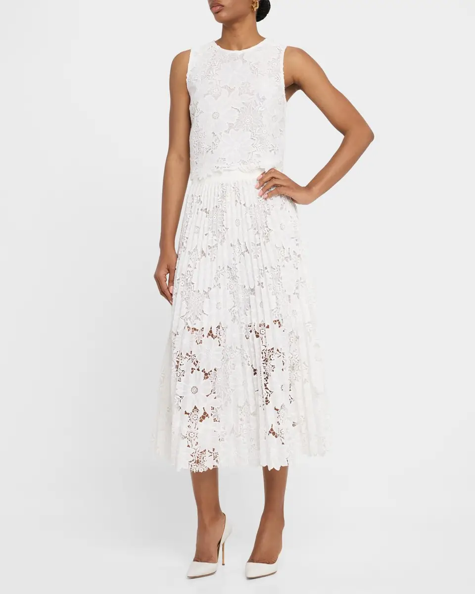 LE SUPERBE Sunflowers Pleated Lace Midi Skirt | Thumbnail 2 LE SUPERBE Sunflowers Pleated Lace Midi Skirt | Thumbnail 2