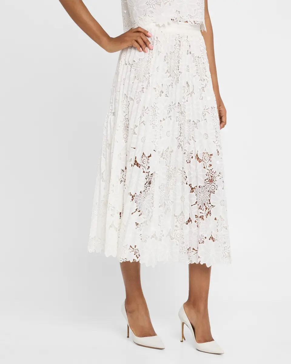 LE SUPERBE Sunflowers Pleated Lace Midi Skirt | Thumbnail 4 LE SUPERBE Sunflowers Pleated Lace Midi Skirt | Thumbnail 4