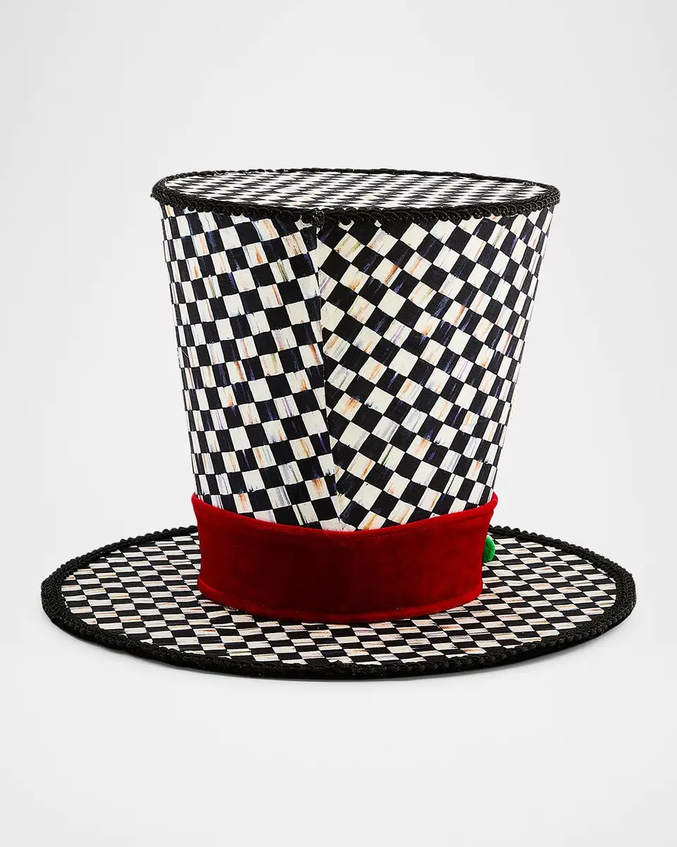 MacKenzie-Childs Check It Out Top Hat Fabric Tree Topper | Thumbnail 2 MacKenzie-Childs Check It Out Top Hat Fabric Tree Topper | Thumbnail 2