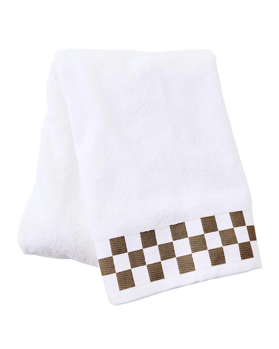 MacKenzie-Childs Bath Towel with Mocha Check Border | Thumbnail 3 MacKenzie-Childs Bath Towel with Mocha Check Border | Thumbnail 3