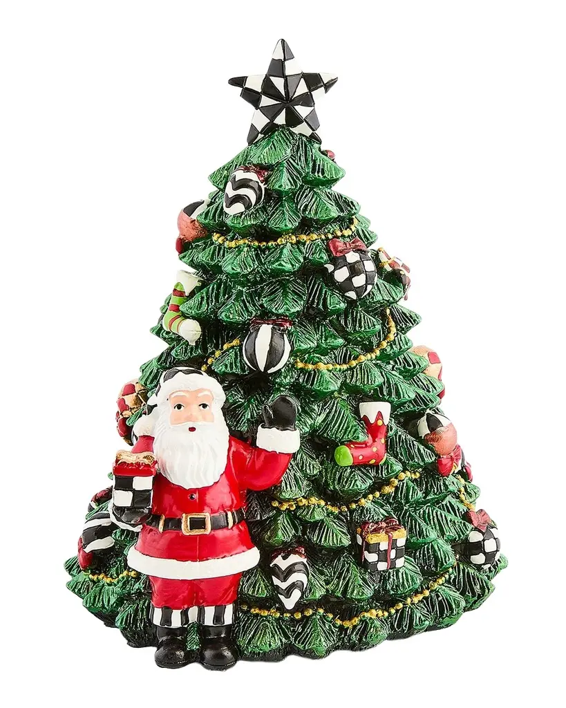 MacKenzie-Childs Courtly Christmas Tree Rotating Music Box