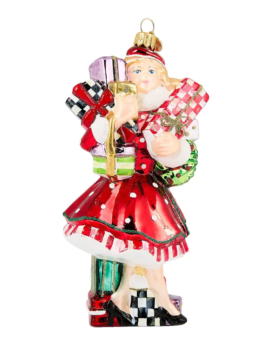 MacKenzie-Childs Check It Out Shopper Lady Glass Ornament | Thumbnail 2 MacKenzie-Childs Check It Out Shopper Lady Glass Ornament | Thumbnail 2