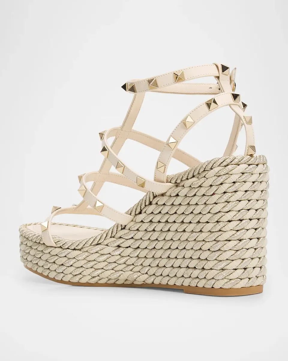 Valentino Garavani Rockstud Caged Wedge Espadrille Sandals | Thumbnail 2 Valentino Garavani Rockstud Caged Wedge Espadrille Sandals | Thumbnail 2