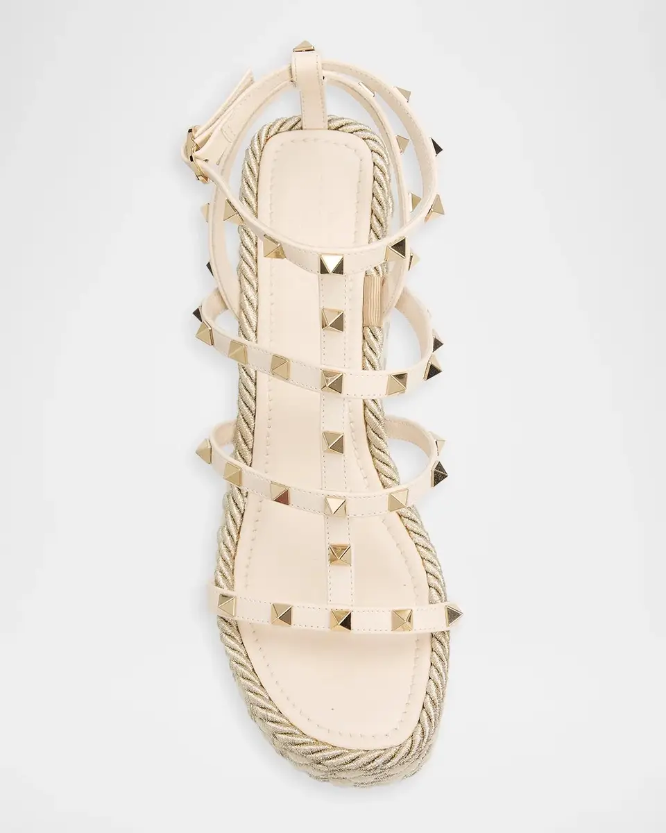Valentino Garavani Rockstud Caged Wedge Espadrille Sandals | Thumbnail 3 Valentino Garavani Rockstud Caged Wedge Espadrille Sandals | Thumbnail 3