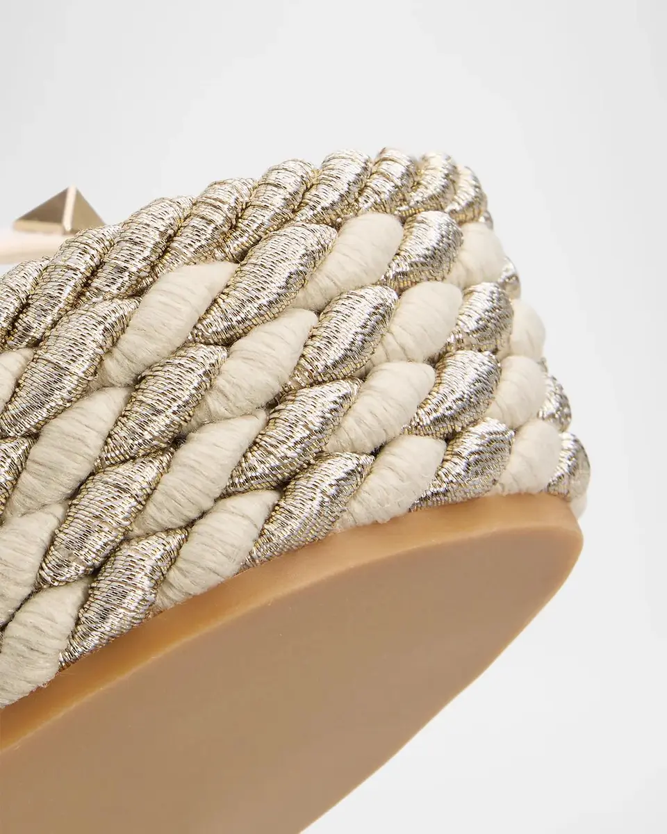 Valentino Garavani Rockstud Caged Wedge Espadrille Sandals | Thumbnail 4 Valentino Garavani Rockstud Caged Wedge Espadrille Sandals | Thumbnail 4