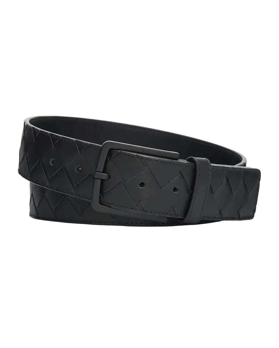 Bottega Veneta Men's Maxi-Intrecciato Leather Belt | Thumbnail 3 Bottega Veneta Men's Maxi-Intrecciato Leather Belt | Thumbnail 3