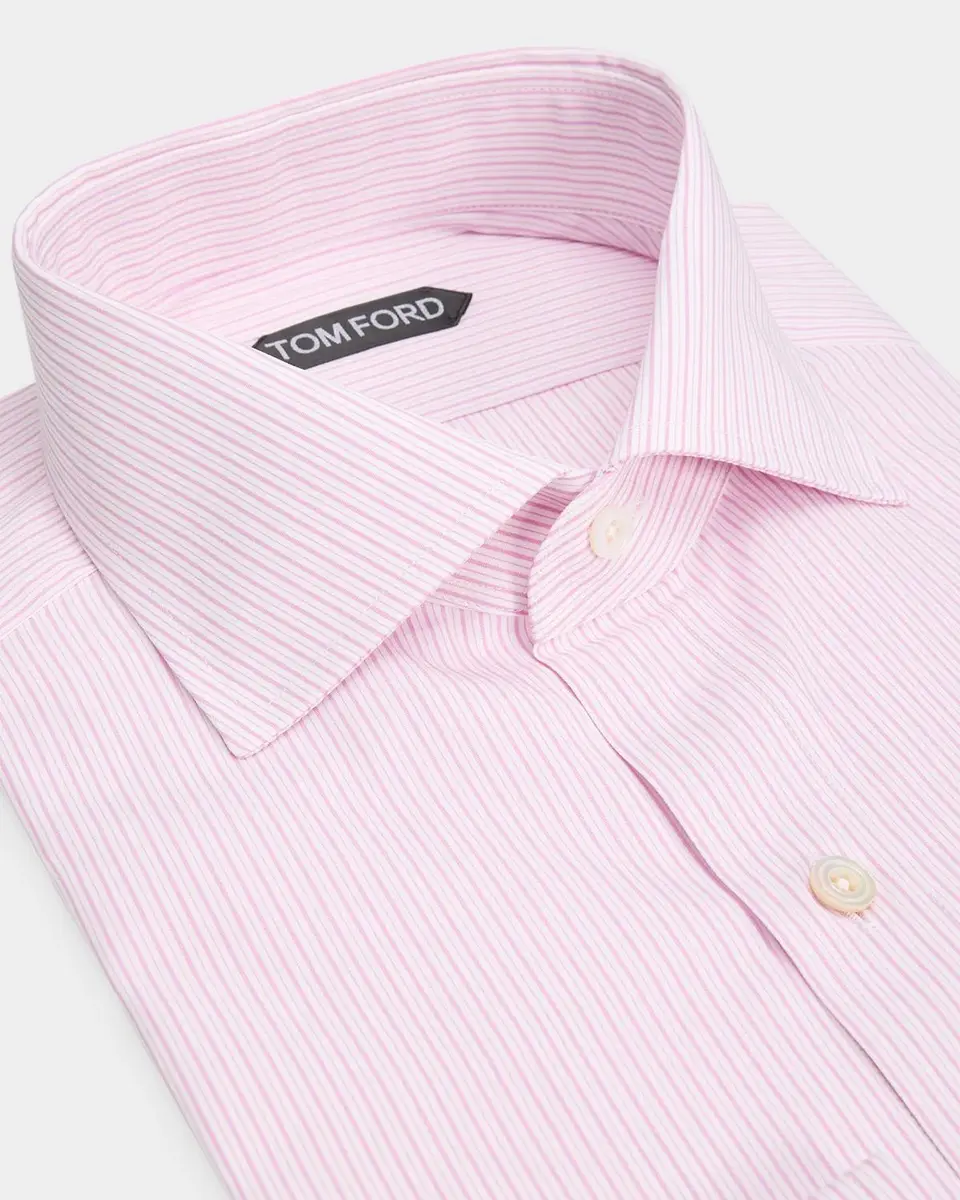Tom Ford Men's Striped Cotton Dress Shirt | Thumbnail 2 Tom Ford Men's Striped Cotton Dress Shirt | Thumbnail 2