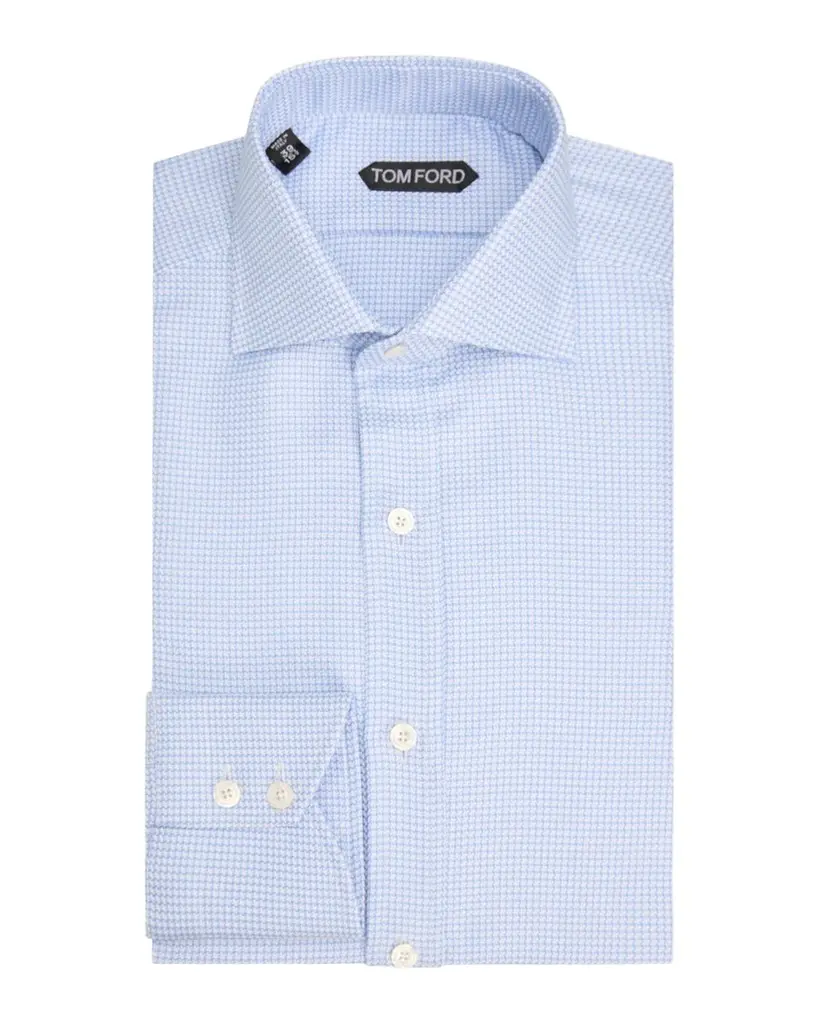 Tom Ford Men's Dogtooth Cotton Dress Shirt