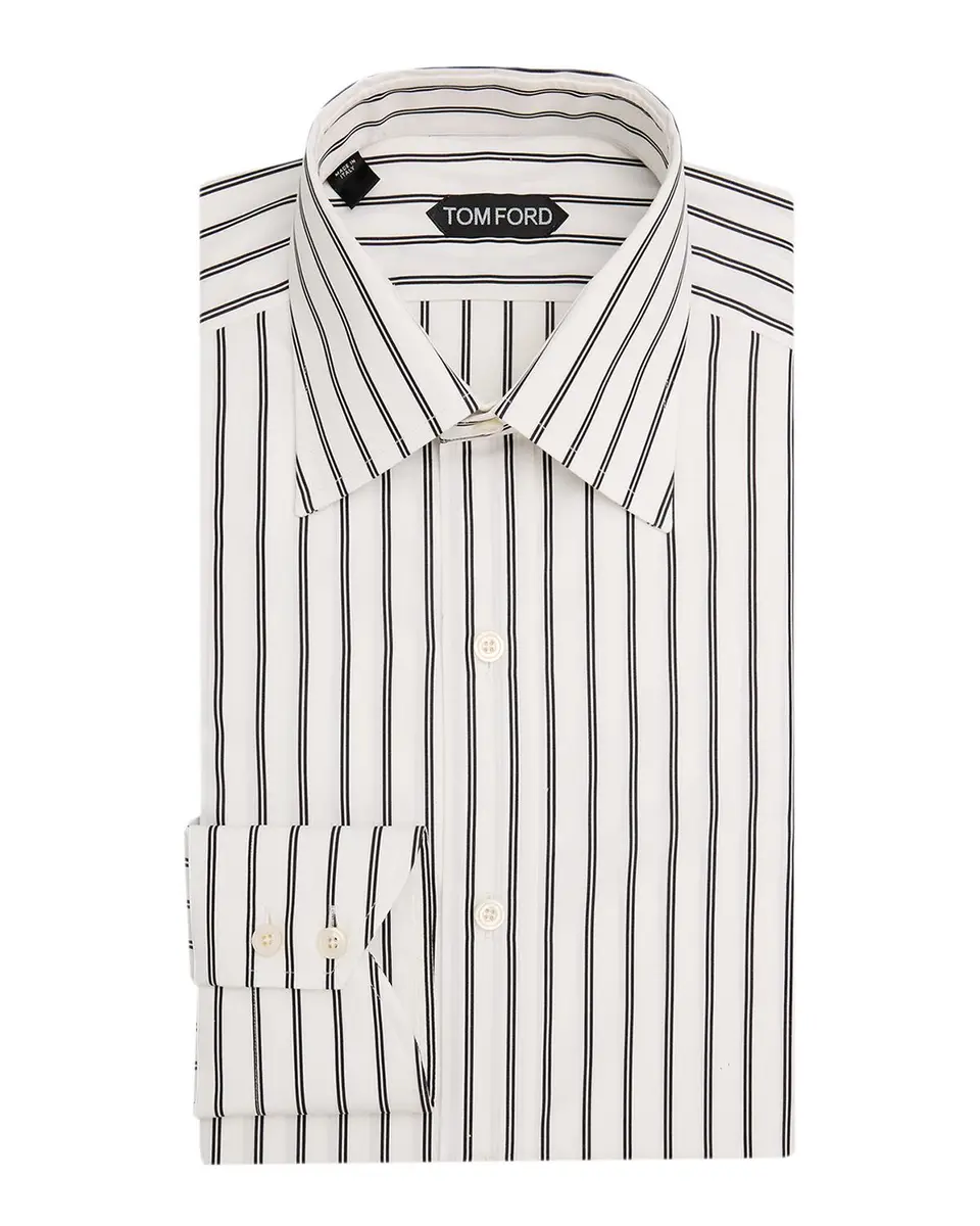 Tom Ford Men's Striped Cotton Dress Shirt | Thumbnail 3 Tom Ford Men's Striped Cotton Dress Shirt | Thumbnail 3
