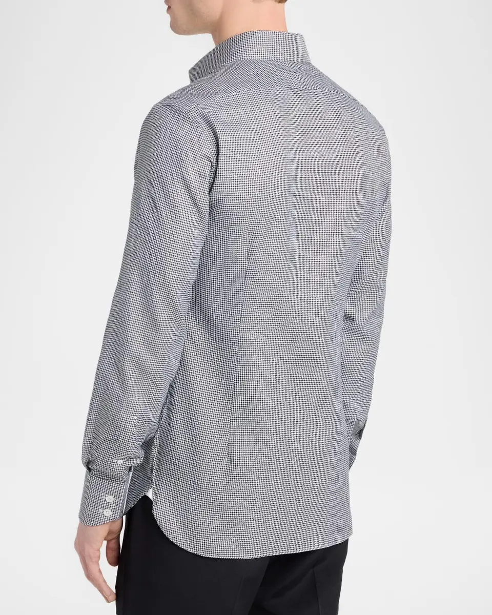 Tom Ford Men's Dogtooth Cotton Dress Shirt | Thumbnail 3 Tom Ford Men's Dogtooth Cotton Dress Shirt | Thumbnail 3