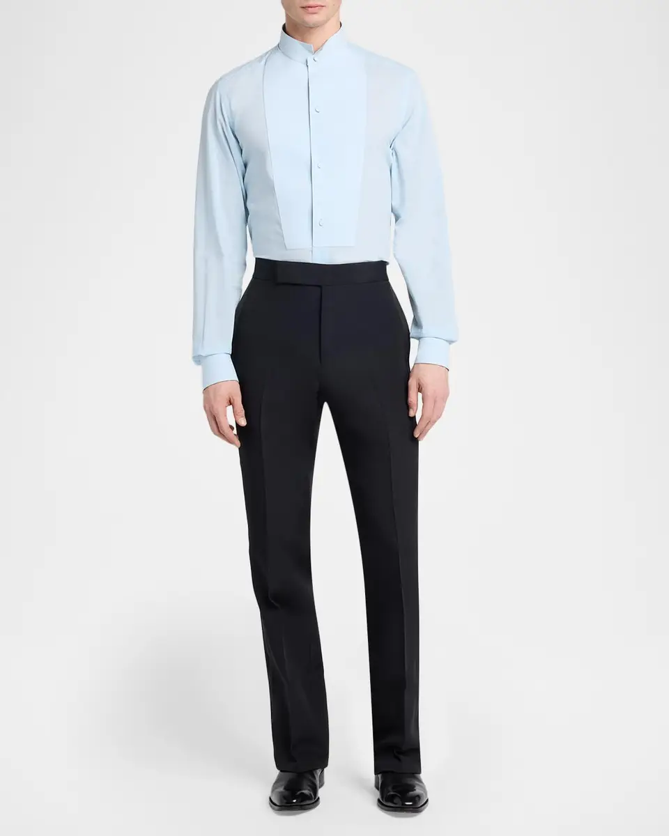 Tom Ford Men's Cotton Pique Tuxedo Shirt | Thumbnail 2 Tom Ford Men's Cotton Pique Tuxedo Shirt | Thumbnail 2