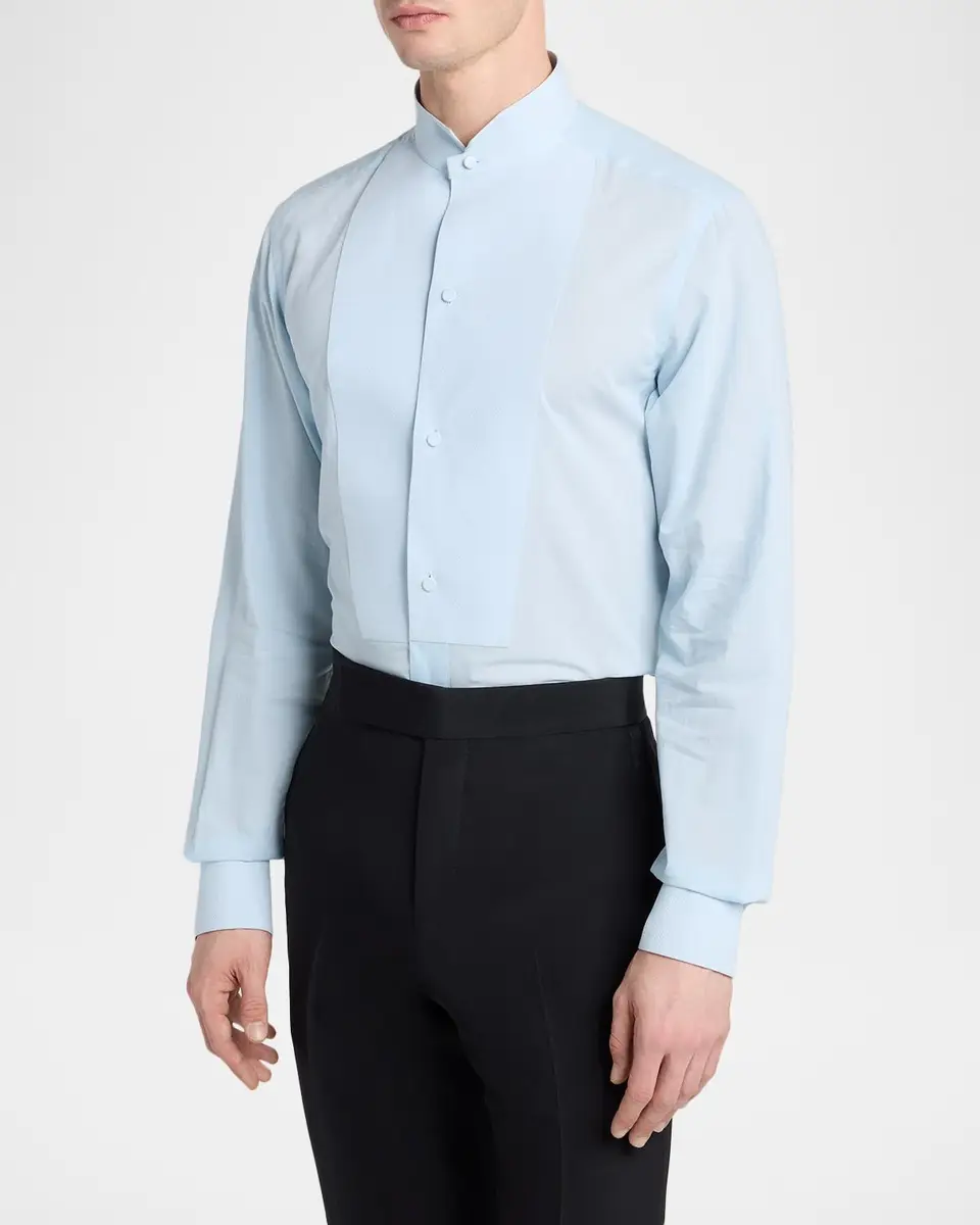 Tom Ford Men's Cotton Pique Tuxedo Shirt | Thumbnail 3 Tom Ford Men's Cotton Pique Tuxedo Shirt | Thumbnail 3