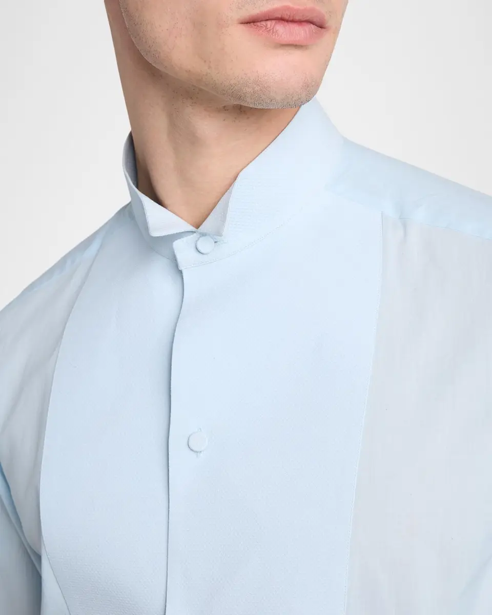 Tom Ford Men's Cotton Pique Tuxedo Shirt | Thumbnail 4 Tom Ford Men's Cotton Pique Tuxedo Shirt | Thumbnail 4