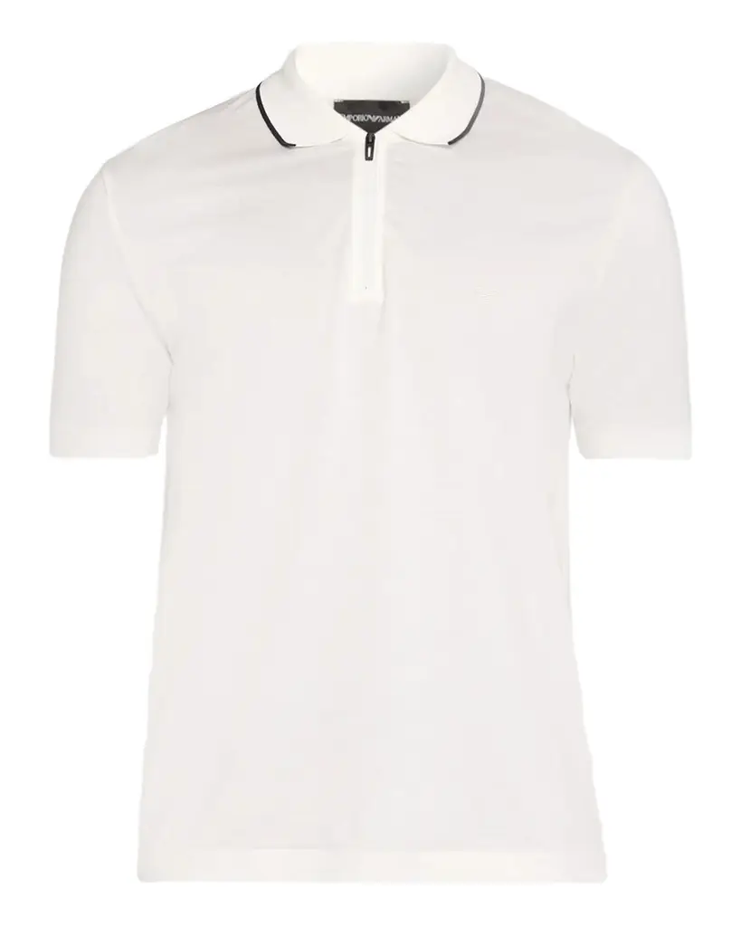 Emporio Armani Men's Lyocell and Cotton Jersey Tipped-Collar Polo Shirt