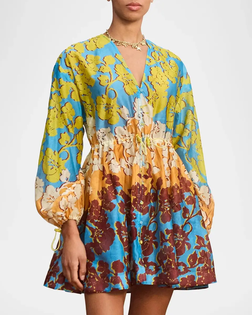 ALÉMAIS Splice Cotton-Silk Mini Dress | Thumbnail 3 ALÉMAIS Splice Cotton-Silk Mini Dress | Thumbnail 3