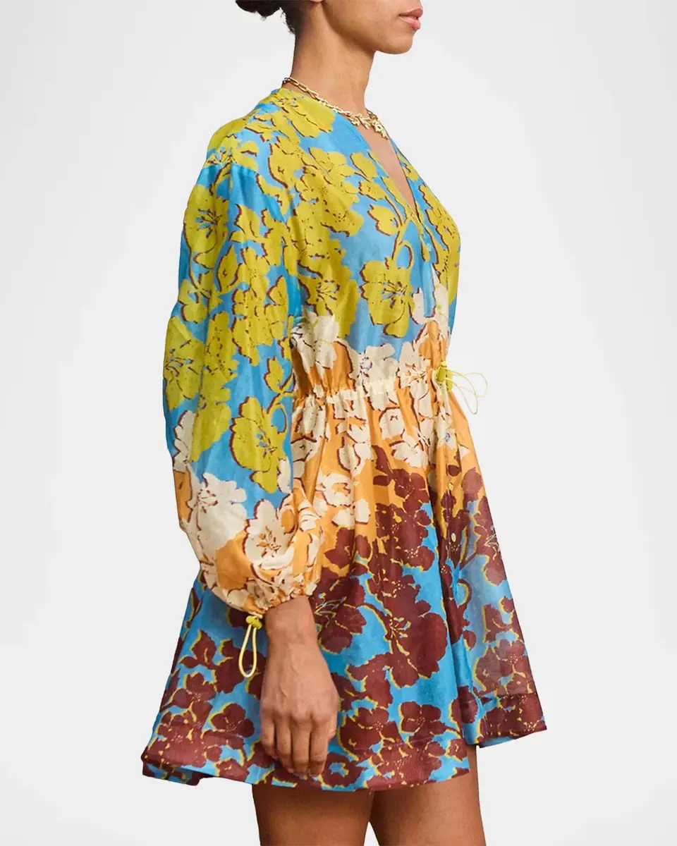 ALÉMAIS Splice Cotton-Silk Mini Dress | Thumbnail 4 ALÉMAIS Splice Cotton-Silk Mini Dress | Thumbnail 4