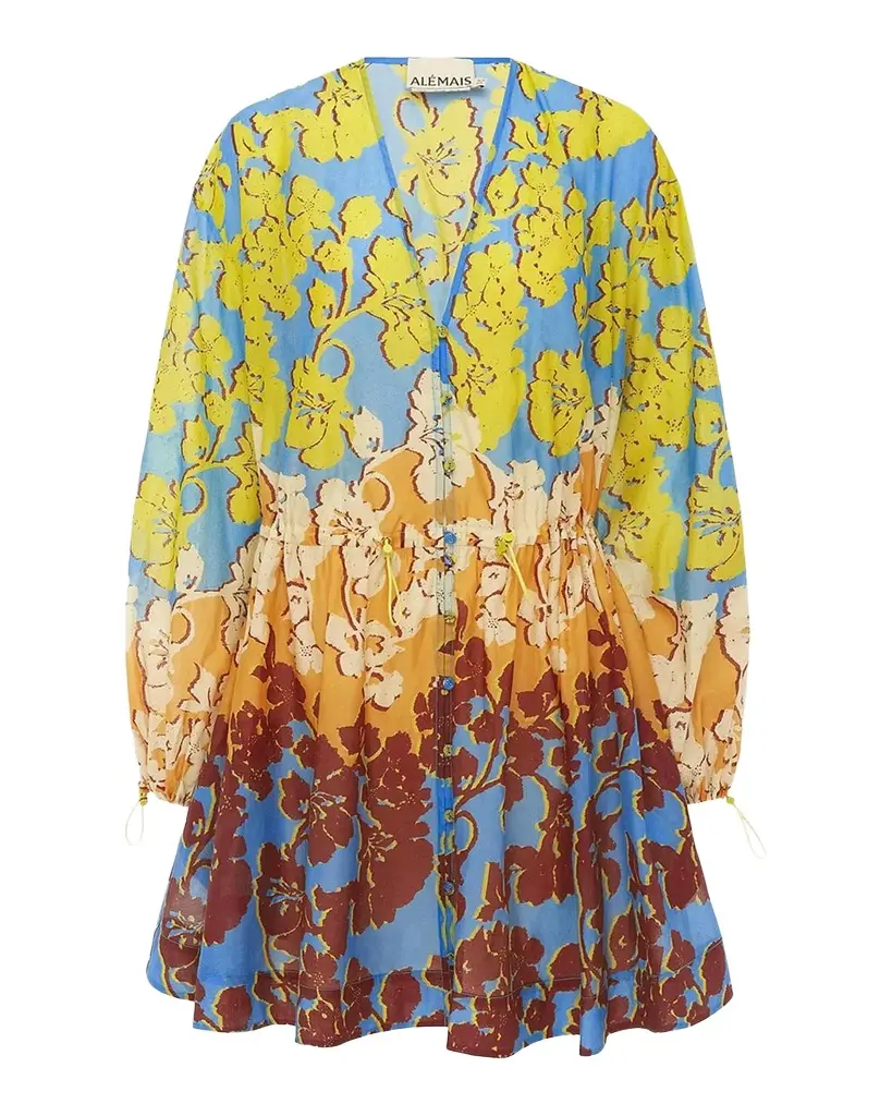 ALÉMAIS Splice Cotton-Silk Mini Dress