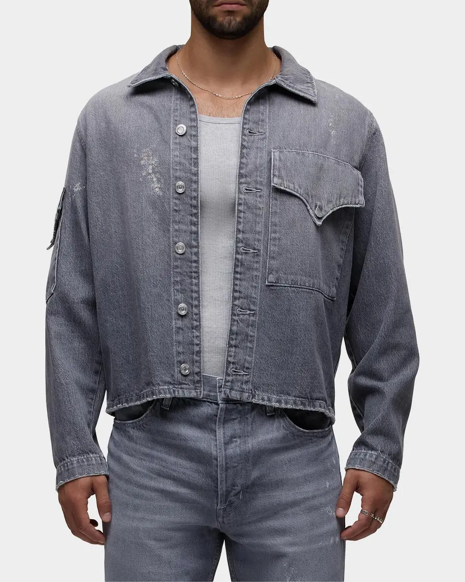 Hudson Men's Denim Flap-Pocket Shirt Jacket | Thumbnail 4