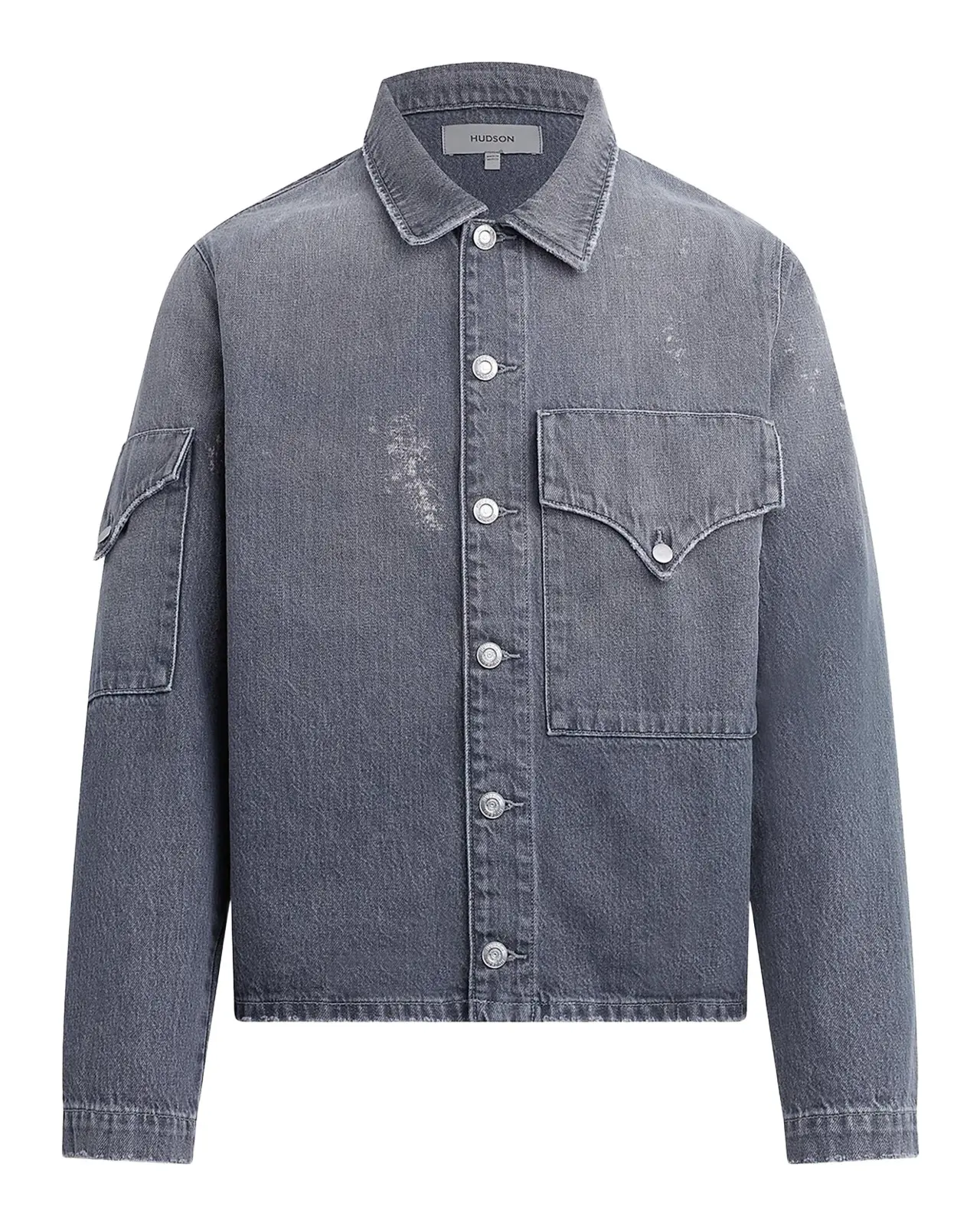 Hudson Men's Denim Flap-Pocket Shirt Jacket