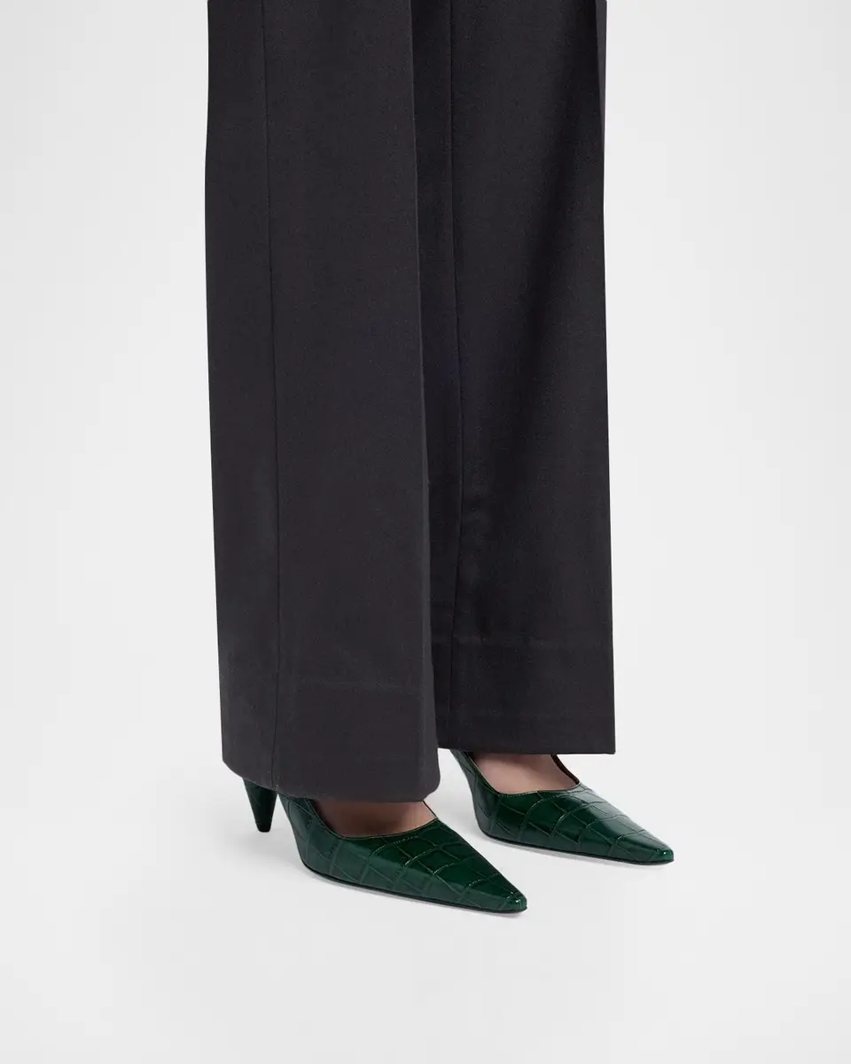 Stella McCartney 80MM Croc-Embossed Cone-Heel Slingback Pumps | Thumbnail 2