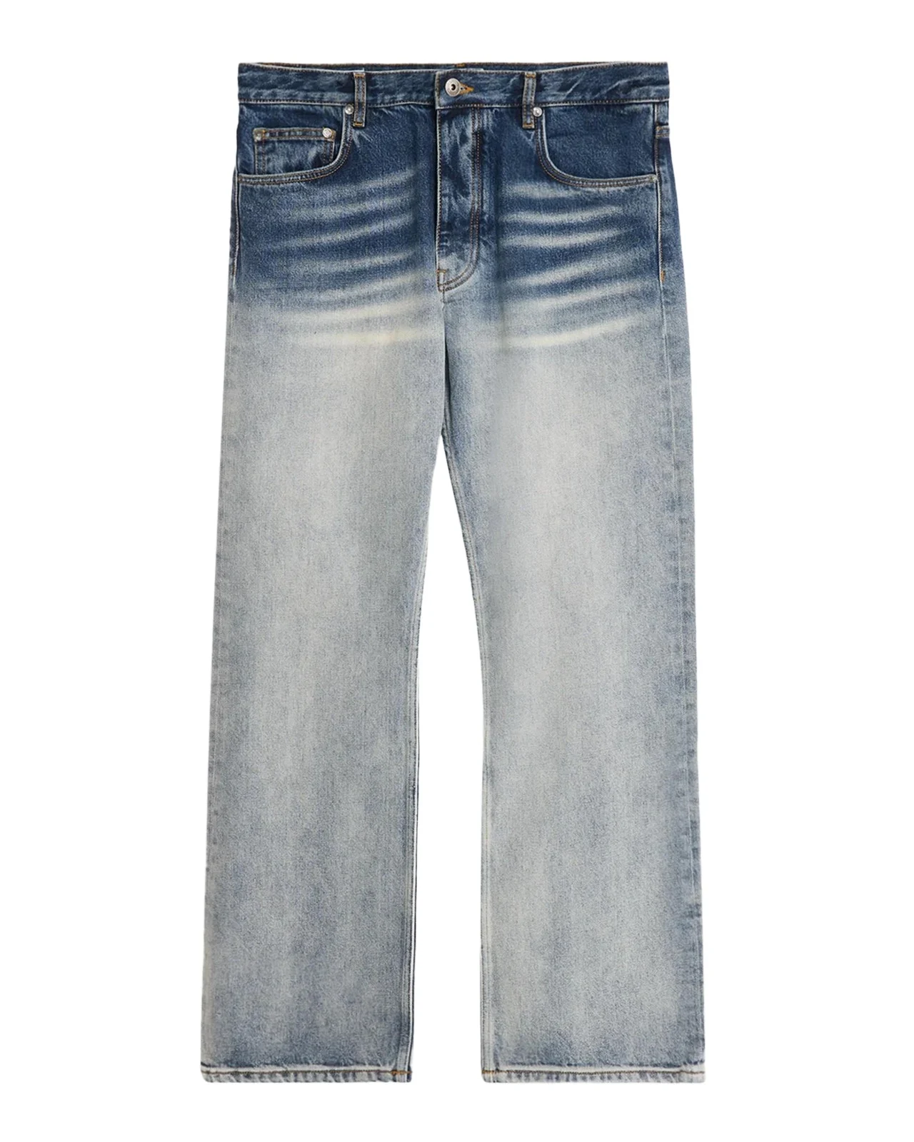Men's Washed Whiskered Cotton Slim Jeans Men's Washed Whiskered Cotton Slim Jeans