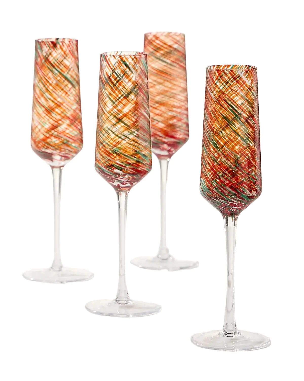 Neiman Marcus Holiday Stella 8 oz. Champagne Flutes, Set of 4